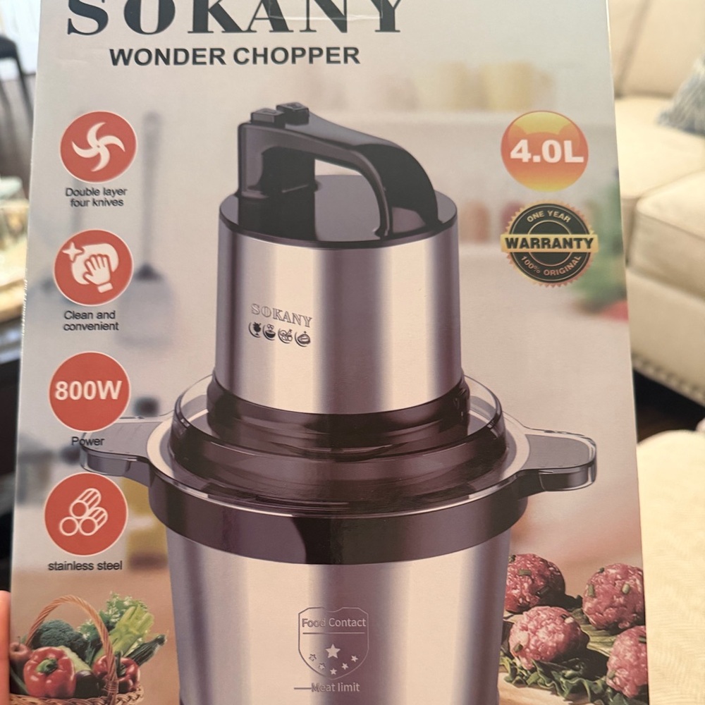 Stainless Steel Electric Meat Grinder - Silver